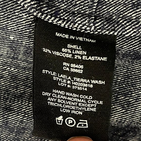 Theory Size 00 Laela Tierra Wash Chambray Neck Tie Linen Shift Dress - Picture 5 of 5